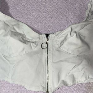 White soft corset looking cropped top